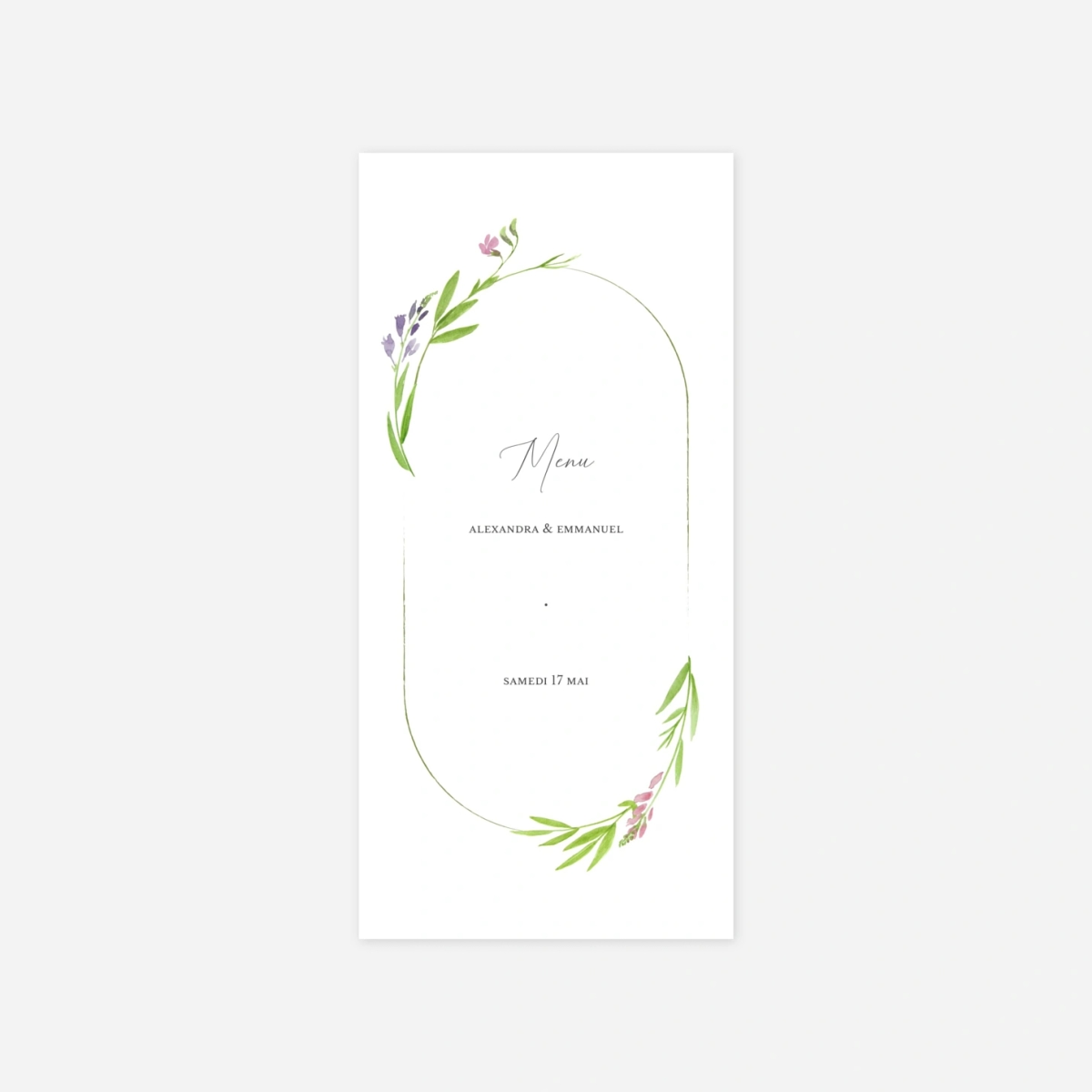 Menu mariage Bucolique