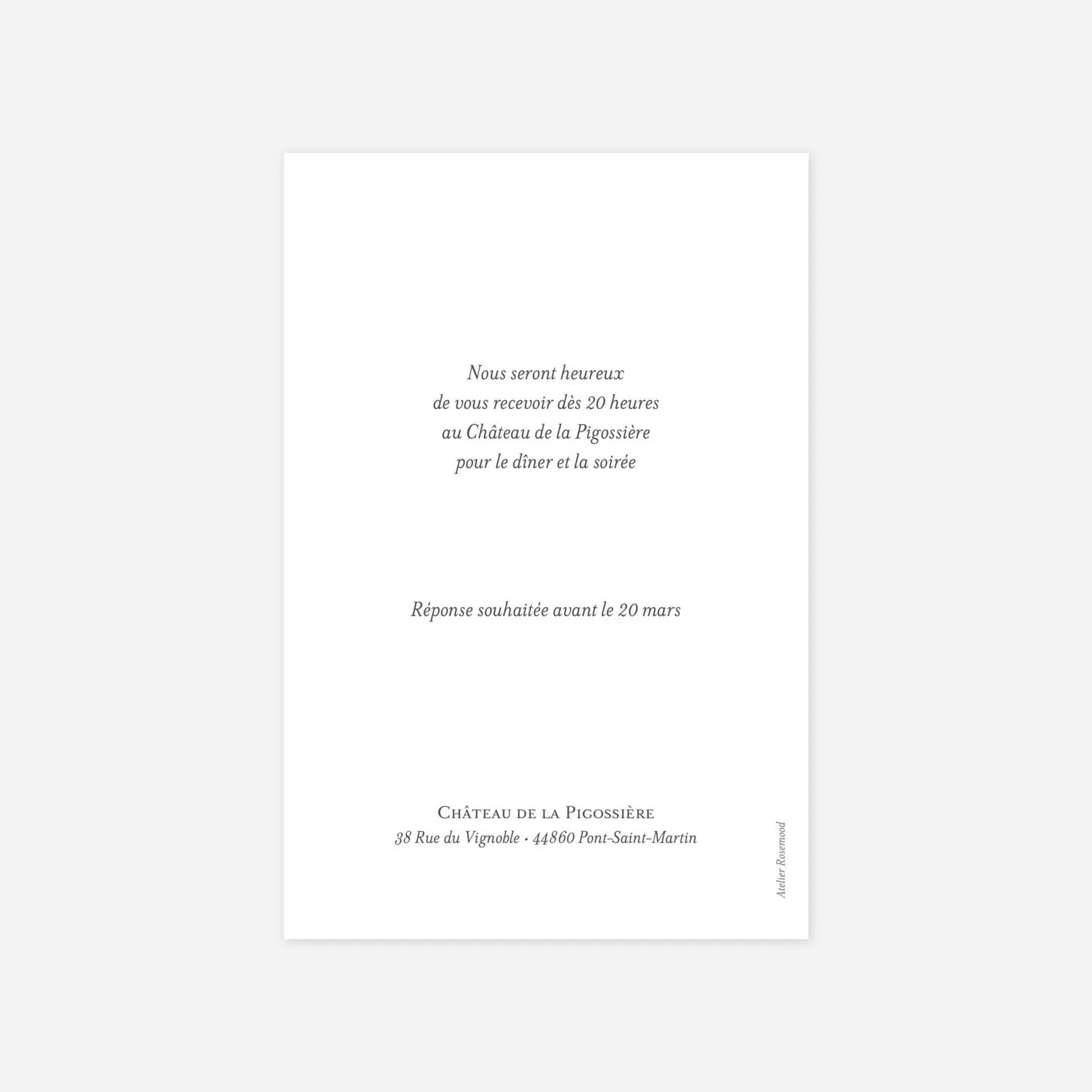 Carton d'invitation Bucolique