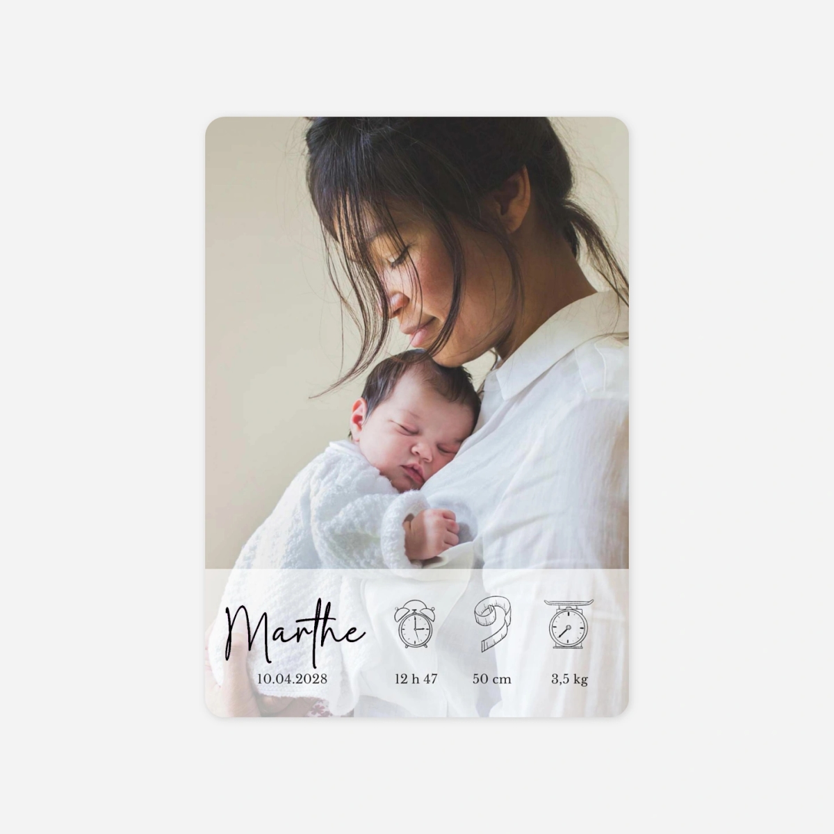 Faire-part naissance Beaux pictogrammes