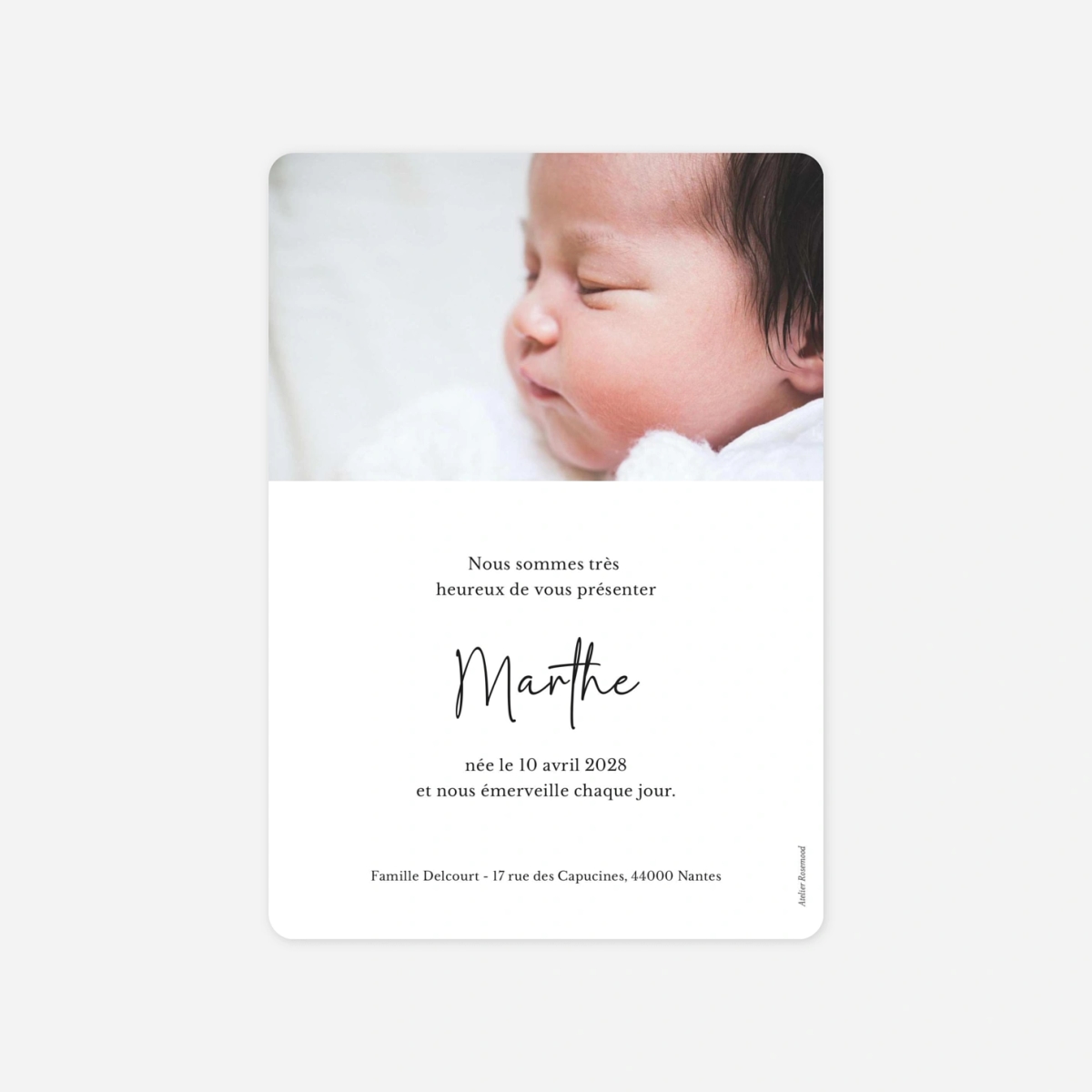 Faire-part naissance Beaux pictogrammes