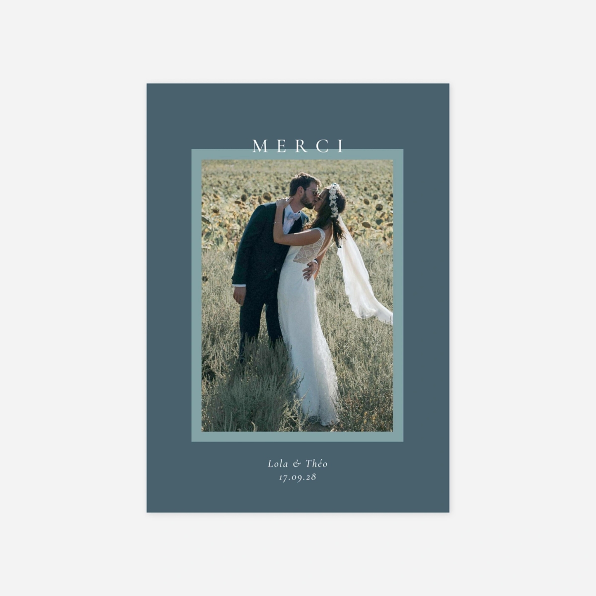 Carte de remerciements Cadre pastel