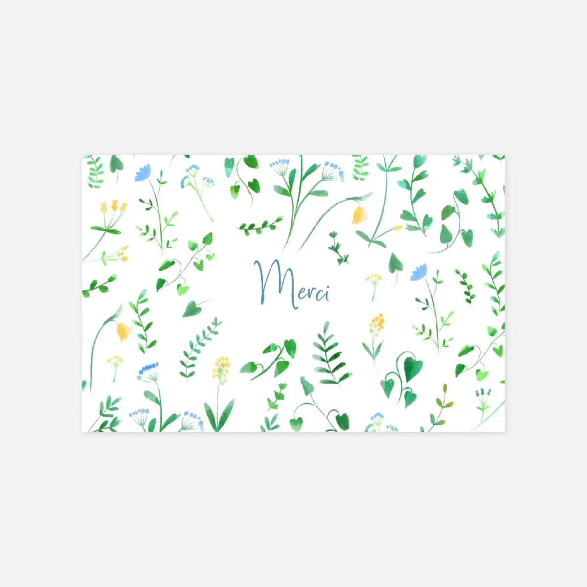 Carte remerciement naissance Cadre fleuri
