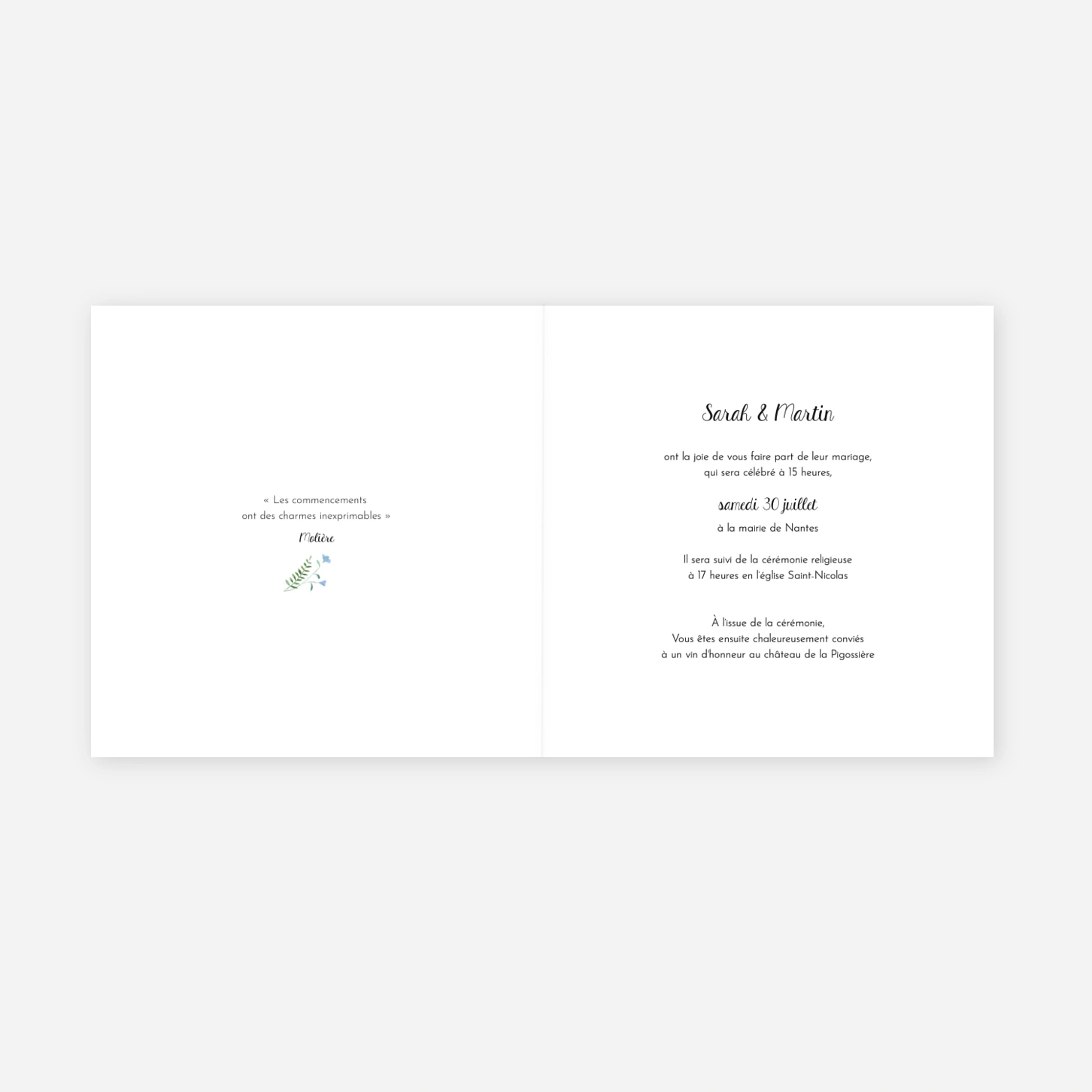 Faire-part mariage Cadre fleuri