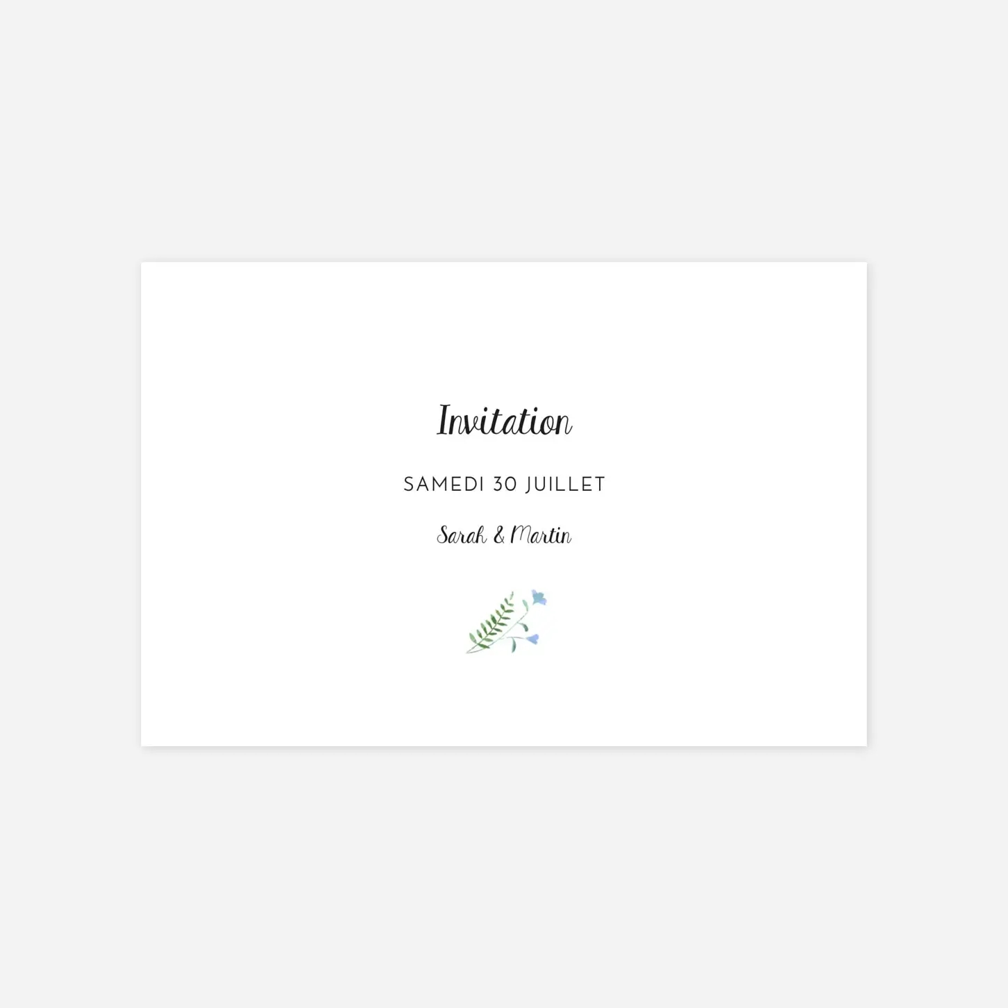 Carton d'invitation Cadre fleuri