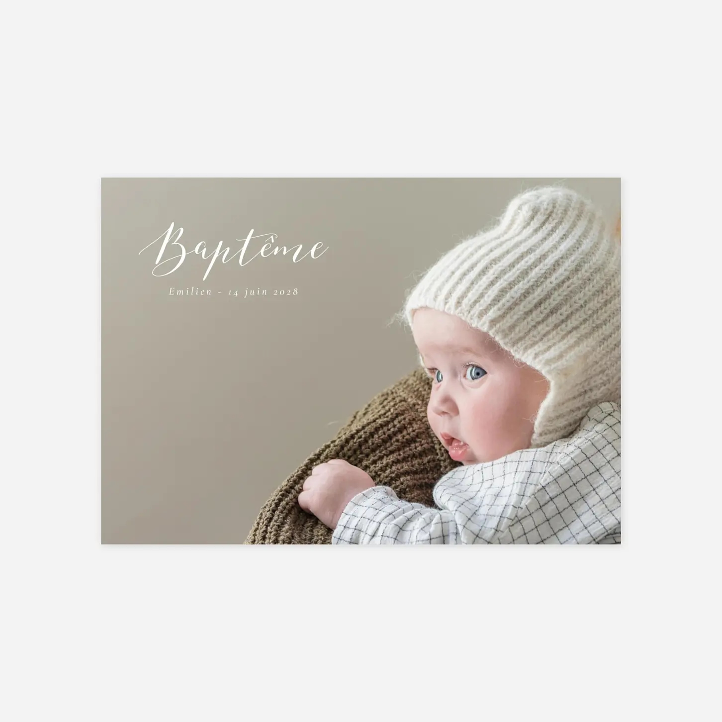 Faire-part baptême Calligraphie