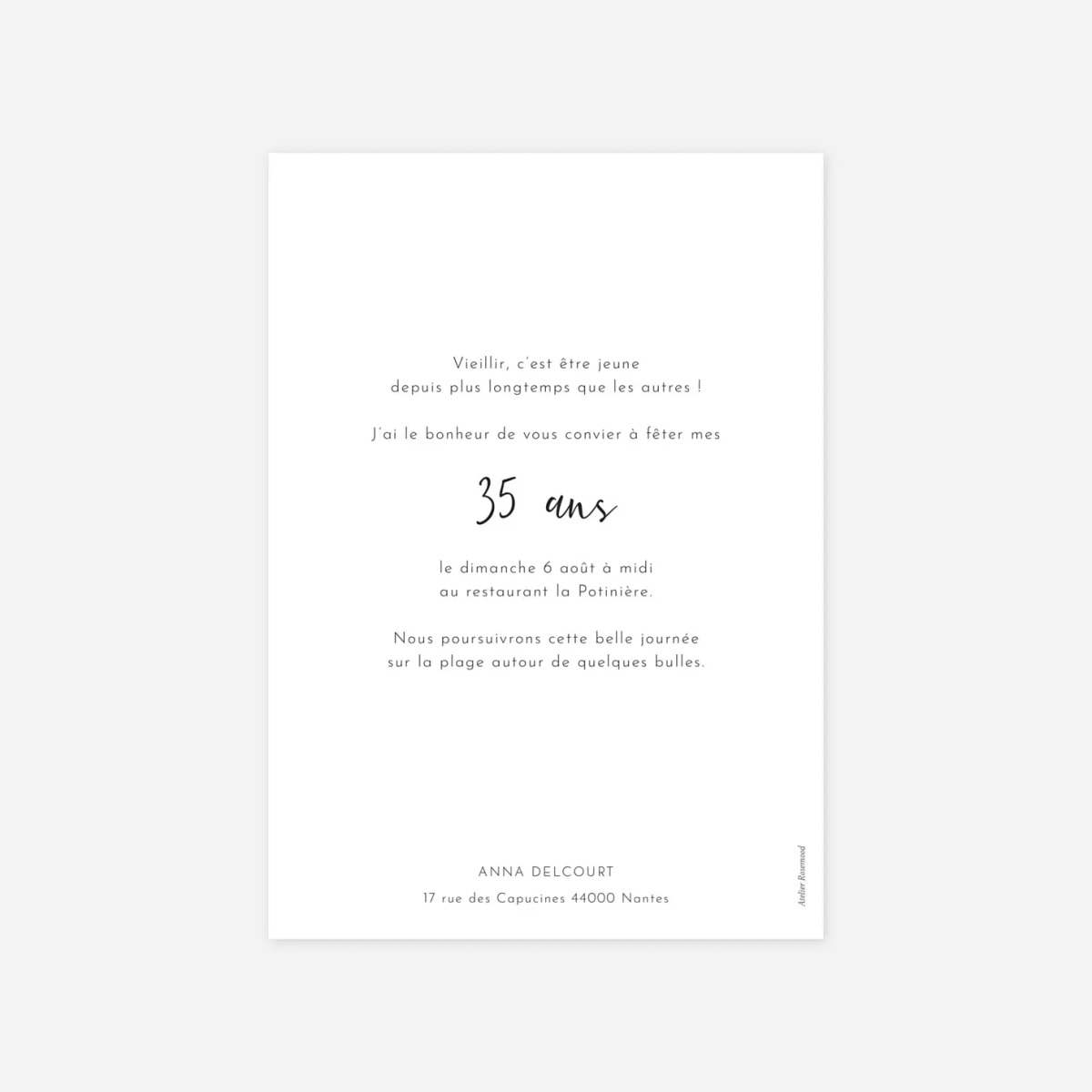 invitation anniversaire Candeur