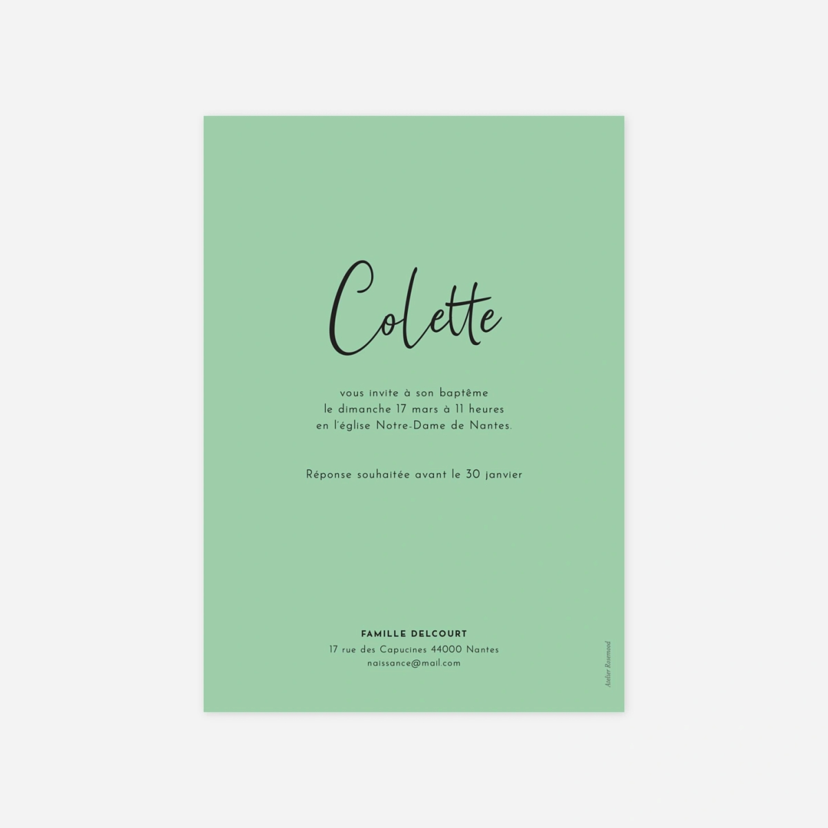 Faire-part baptême Candeur