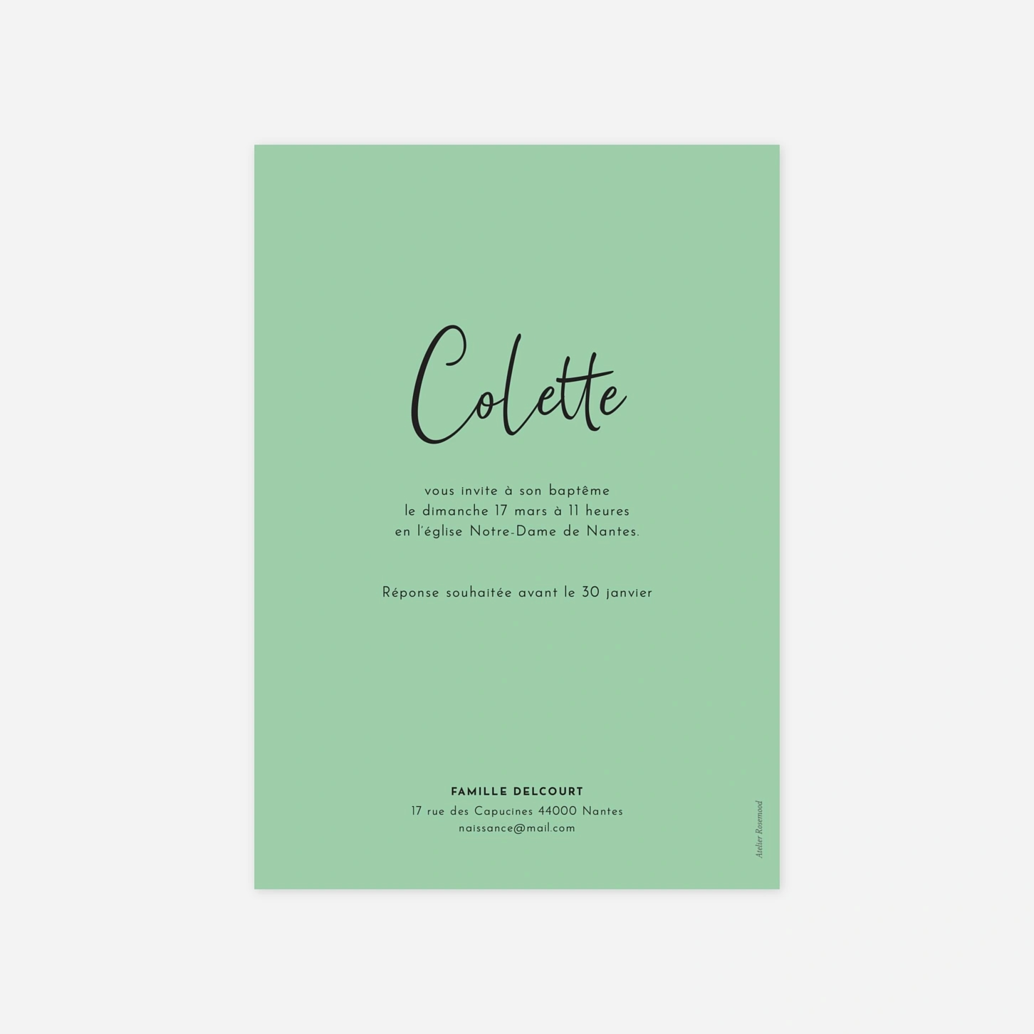 Faire-part baptême Candeur