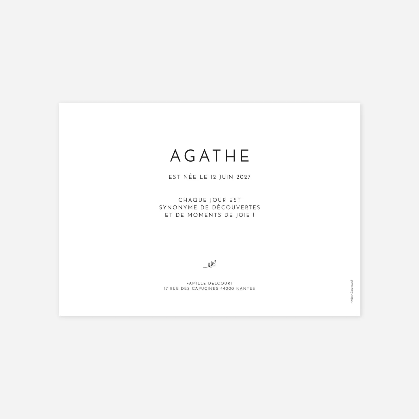 Faire-part naissance Cartouche pictos