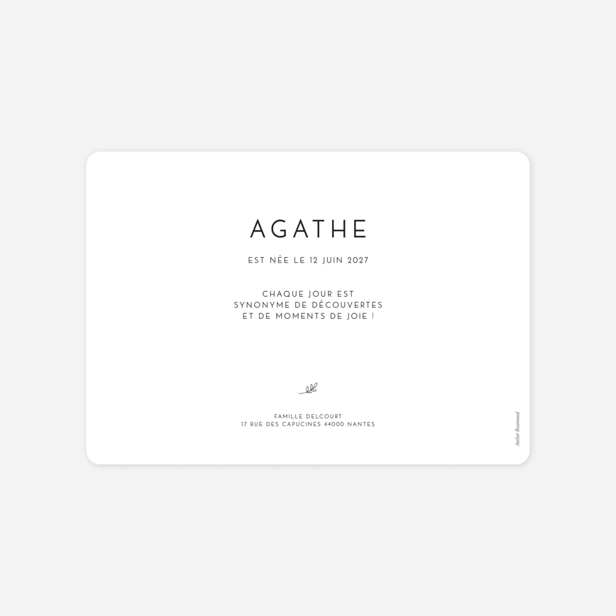 Faire-part naissance Cartouche pictos