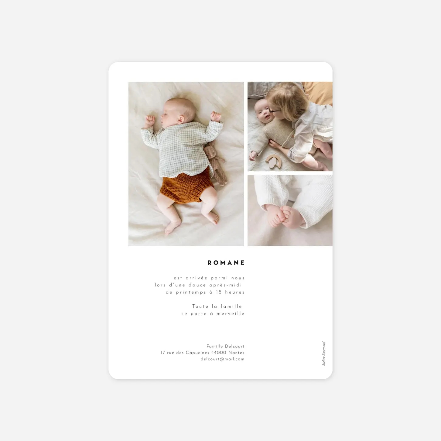 Faire-part naissance Cartouche