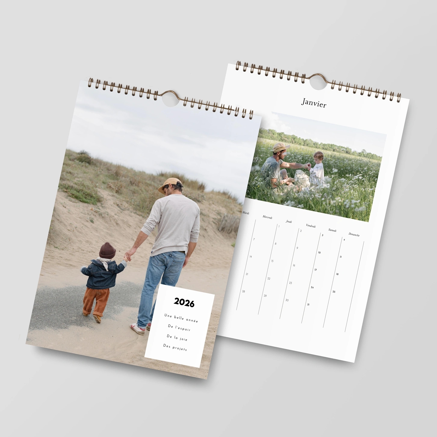 Calendrier mural cases personnalisables Cartouche