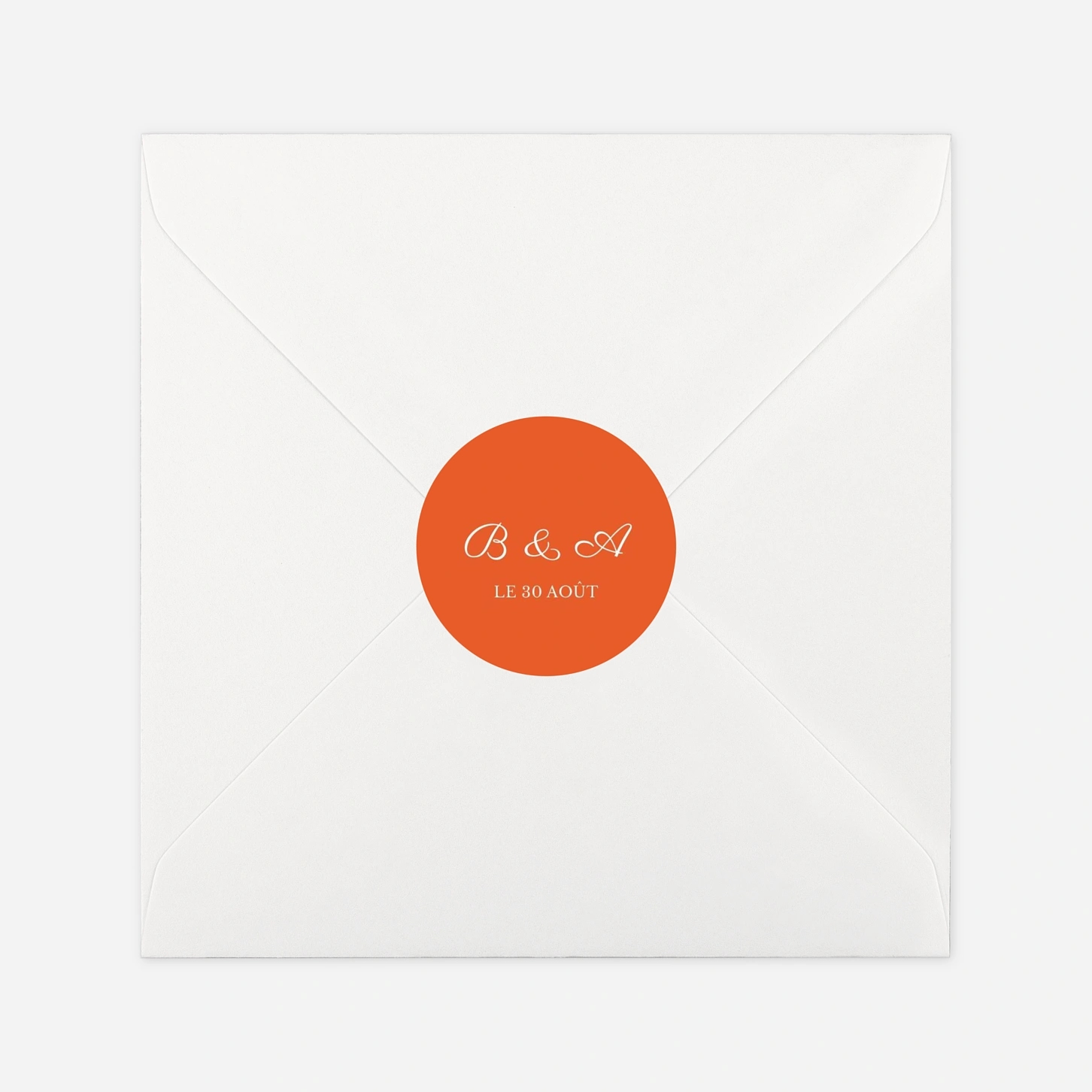 Étiquette cadeau mariage Carré chic