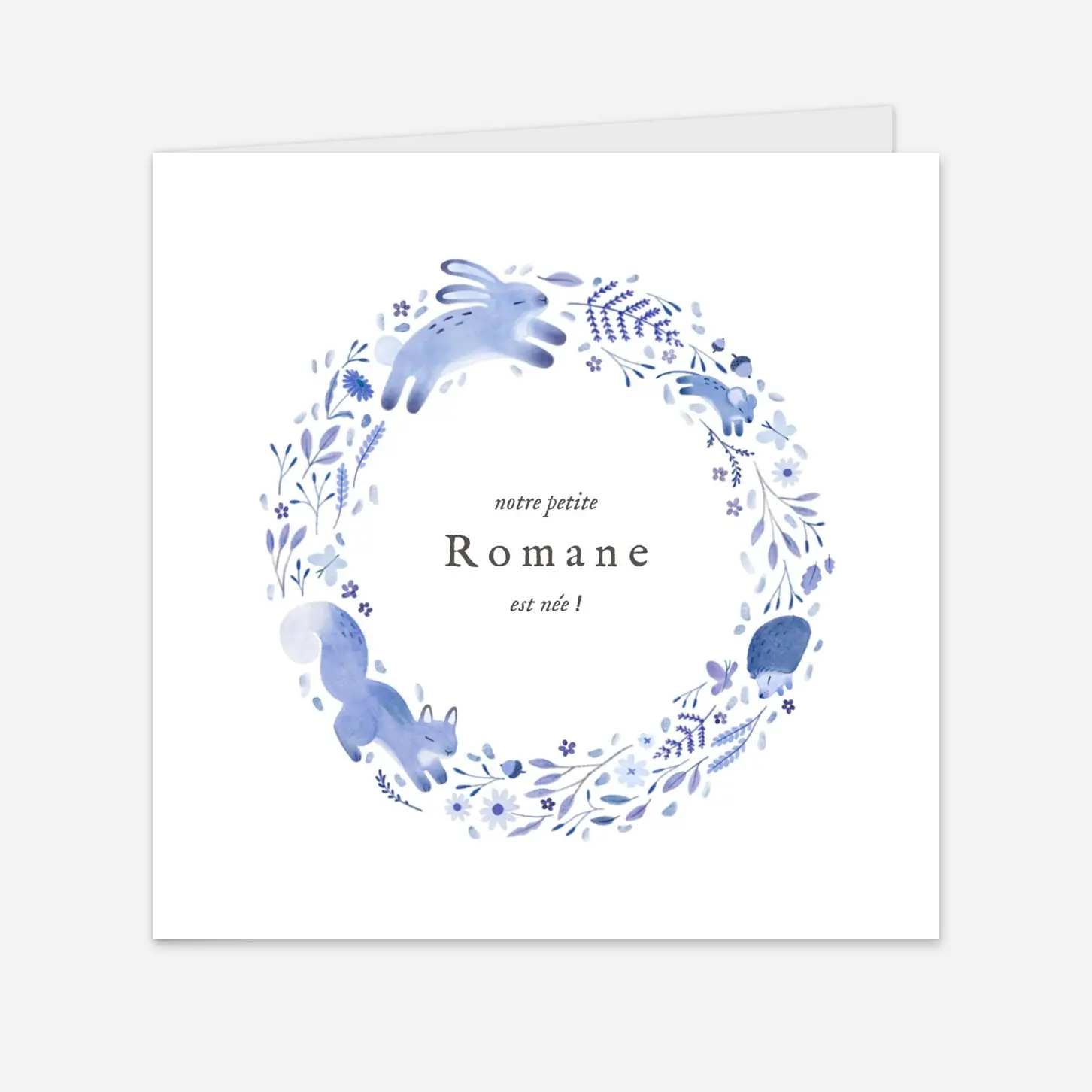 Faire-part naissance Comptine des animaux