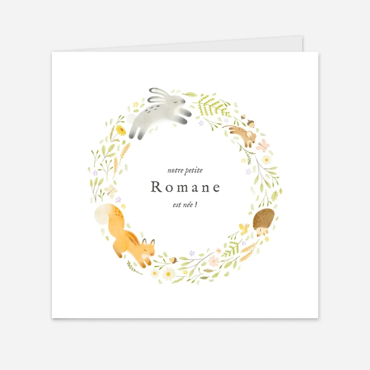 Faire-part naissance Comptine des animaux