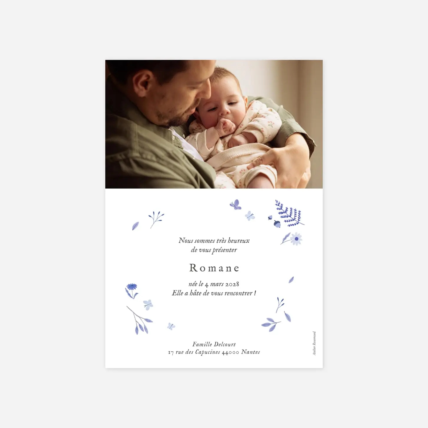 Faire-part naissance Comptine des animaux