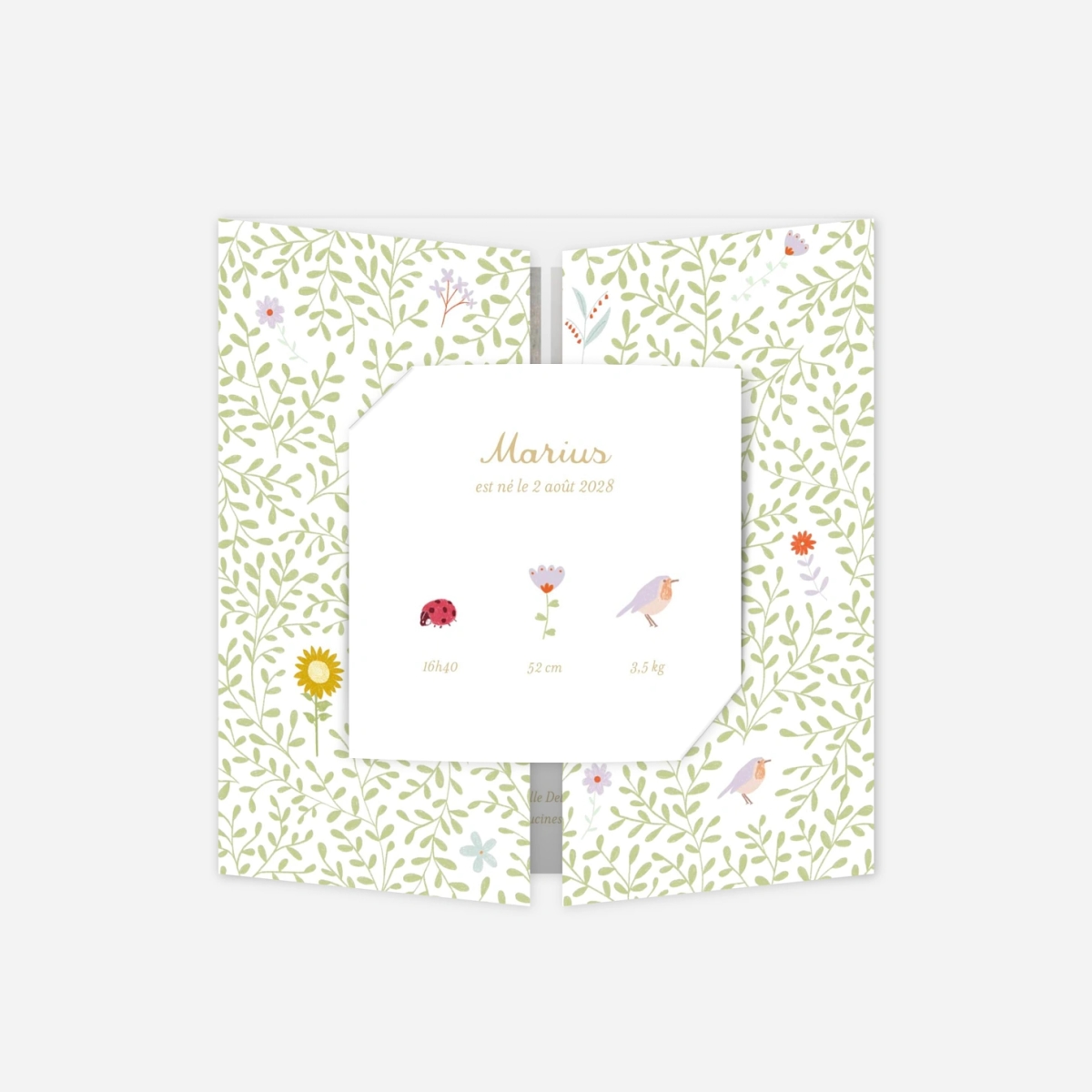 Faire-part naissance Le cottage des animaux