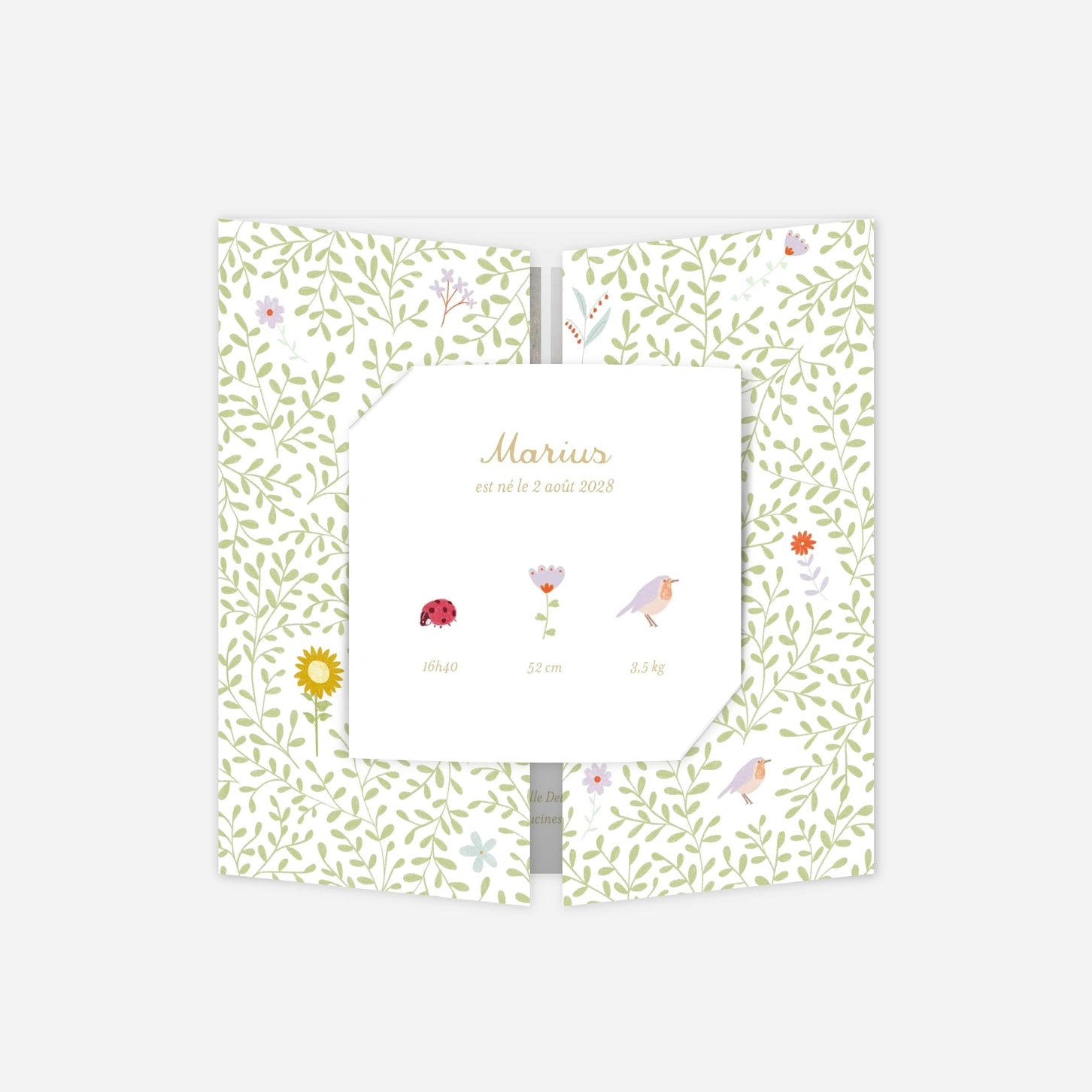 Faire-part naissance Le cottage des animaux