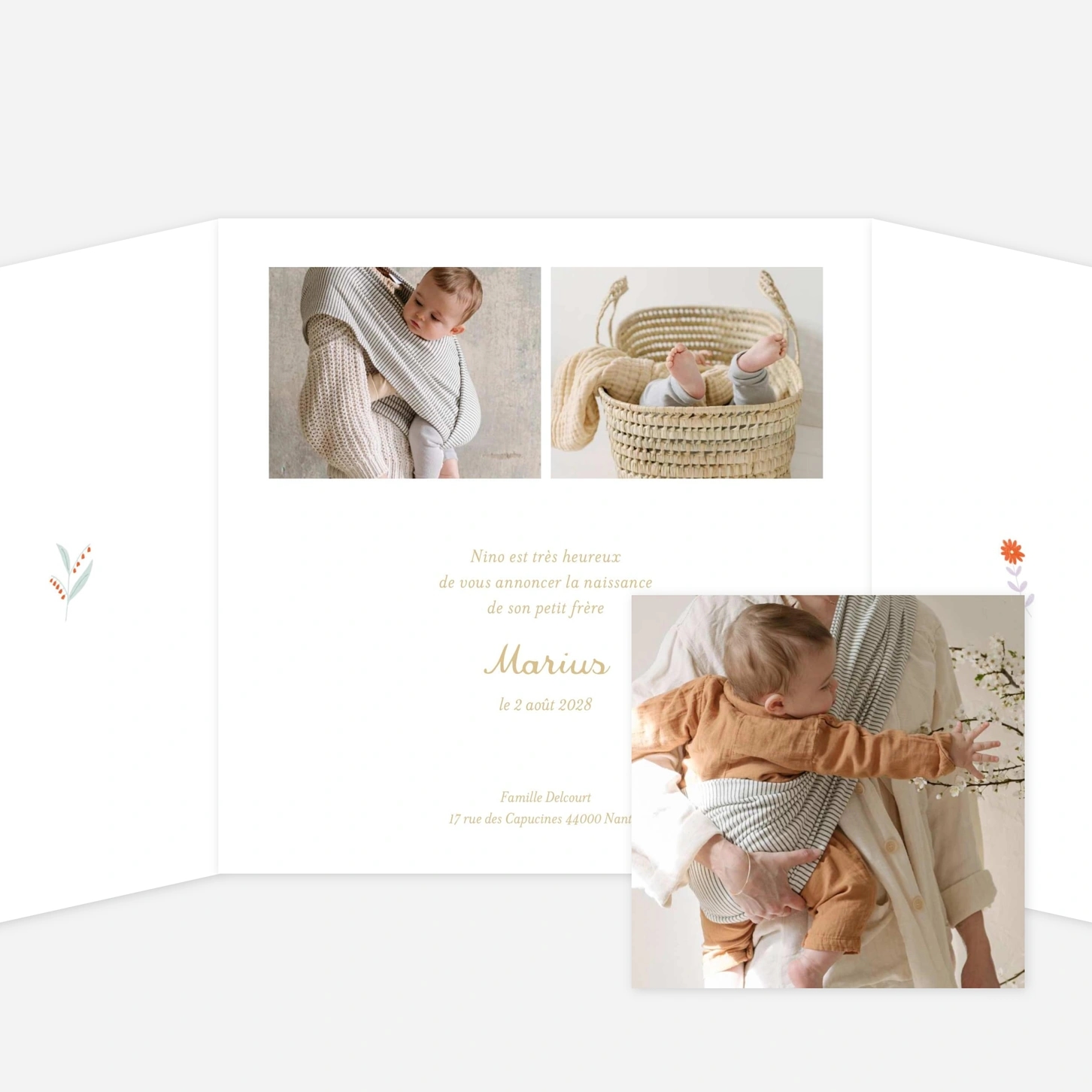 Faire-part naissance Le cottage des animaux