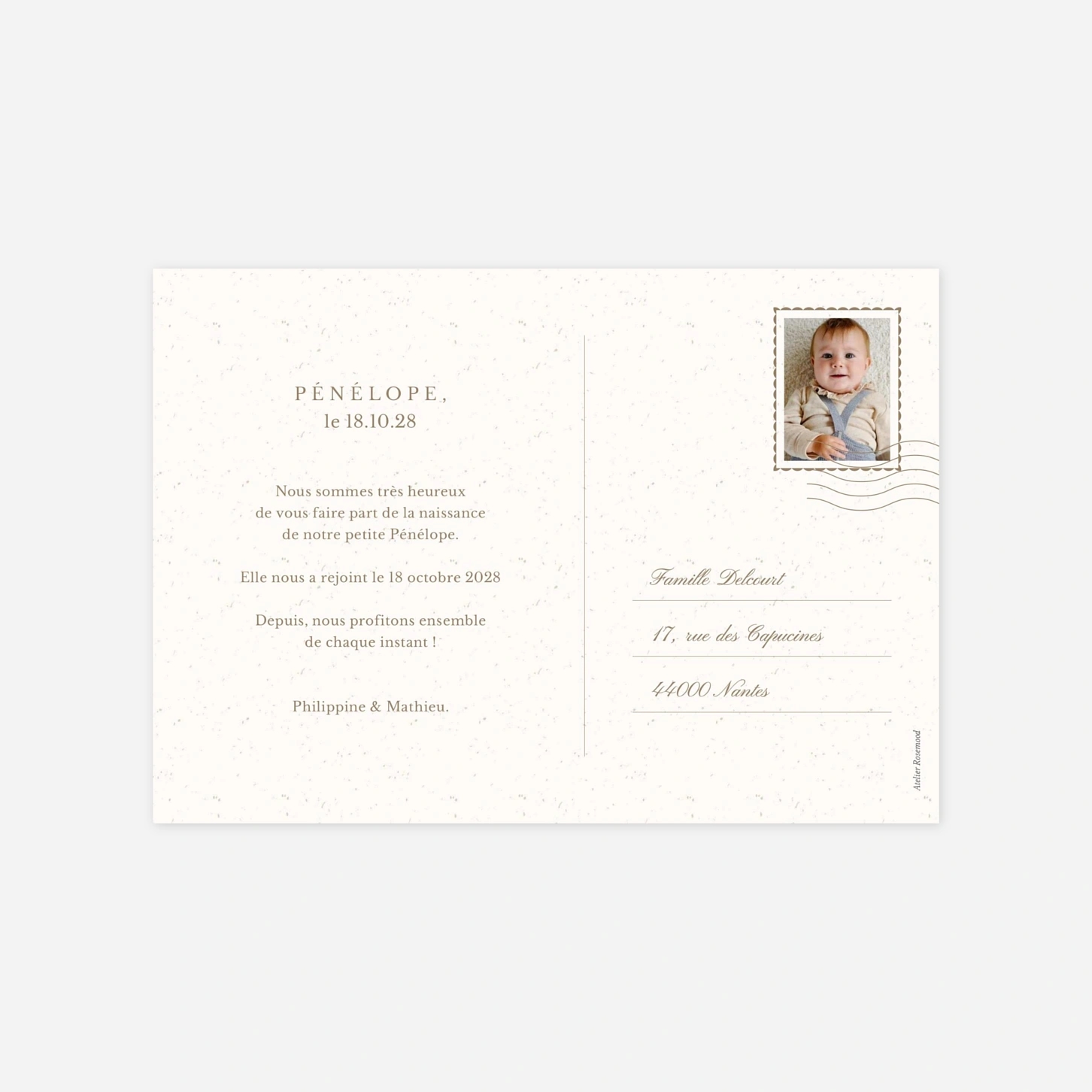 Faire-part naissance Courrier du coeur