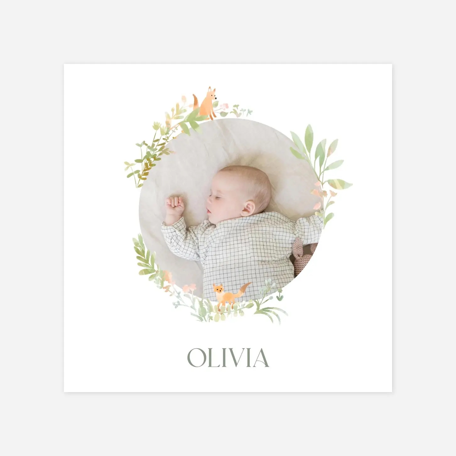 Faire-part naissance Couronne de la forêt