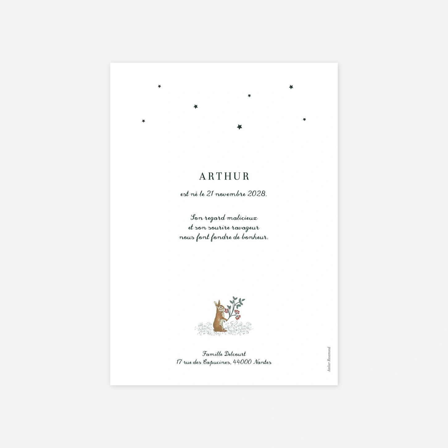 Faire-part naissance Conte de Noël