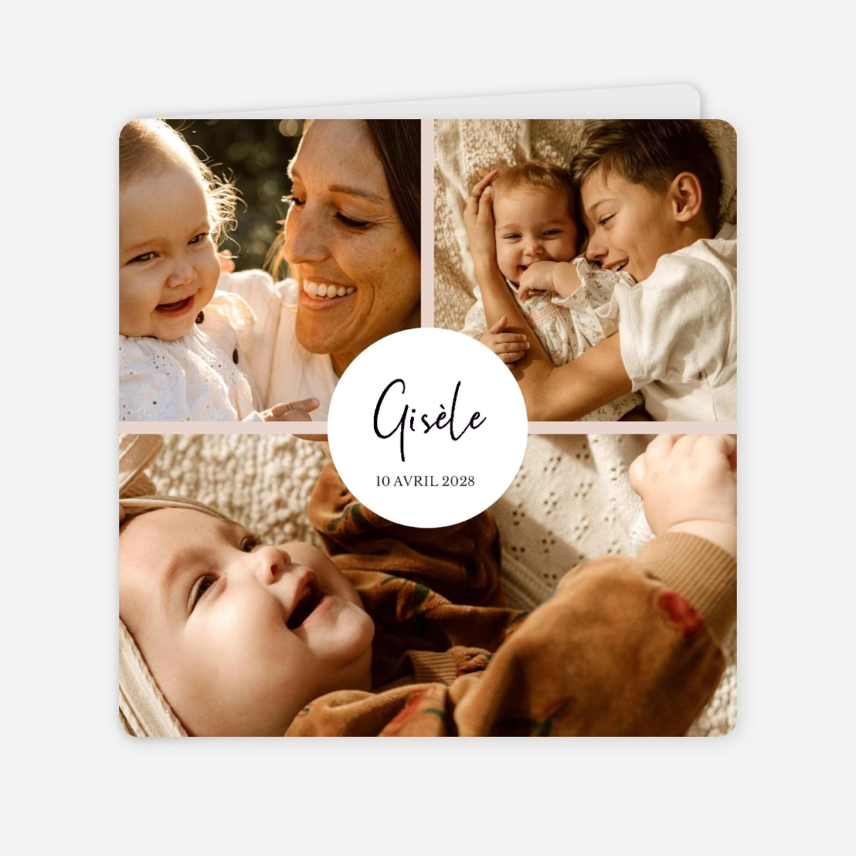 Faire-part naissance Collage du cœur