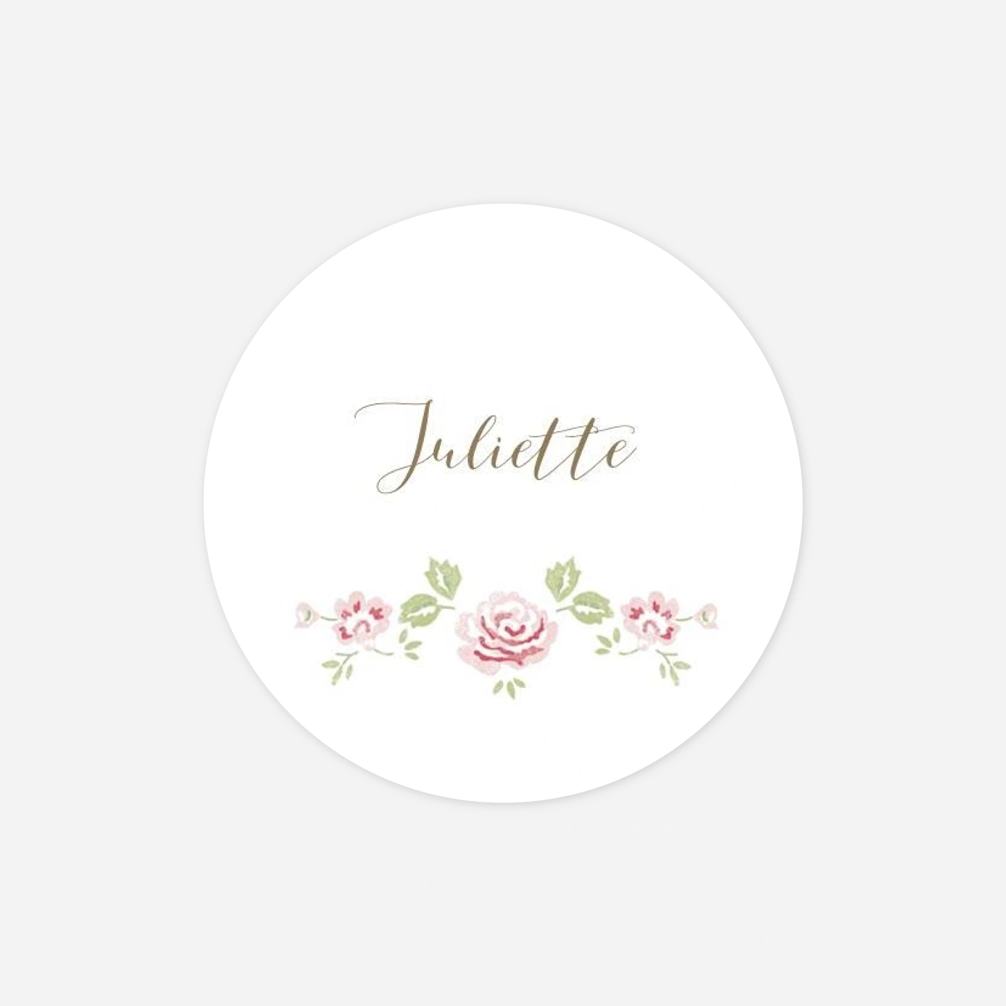 Stickers pour enveloppes baptême Couronne de roses