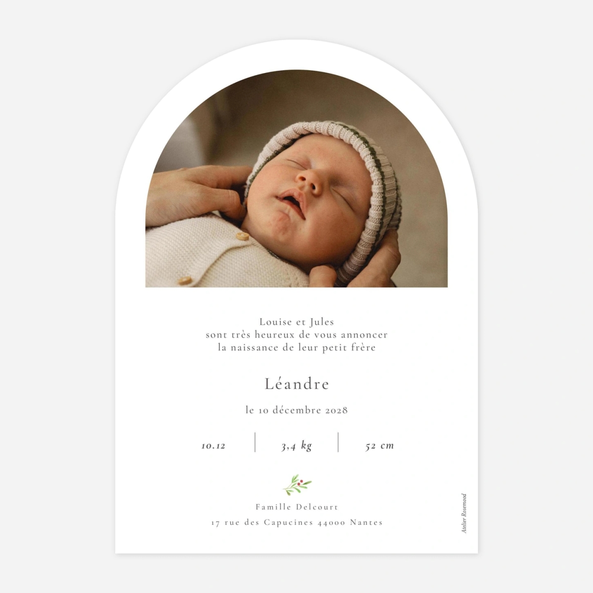 Faire-part naissance Christmas cottage