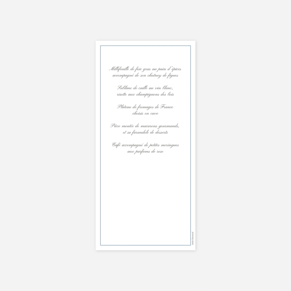 Menu mariage Chic liseré