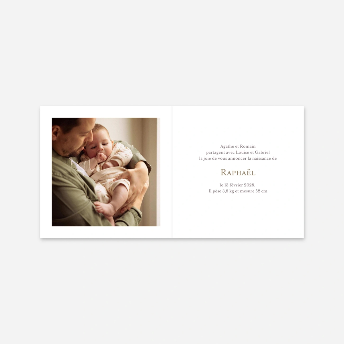 Faire-part naissance Classique 6 photos