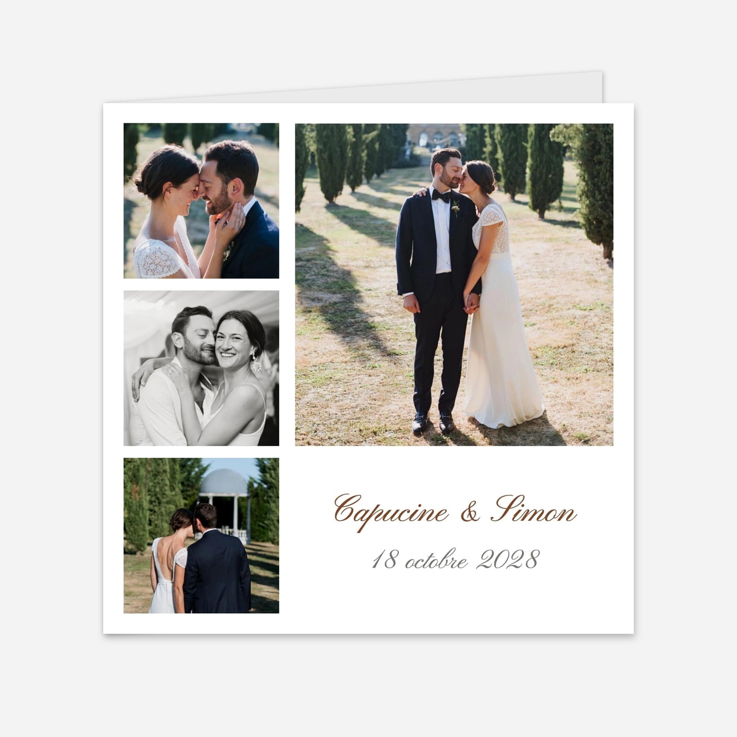 Carte de remerciements Classique 6 photos