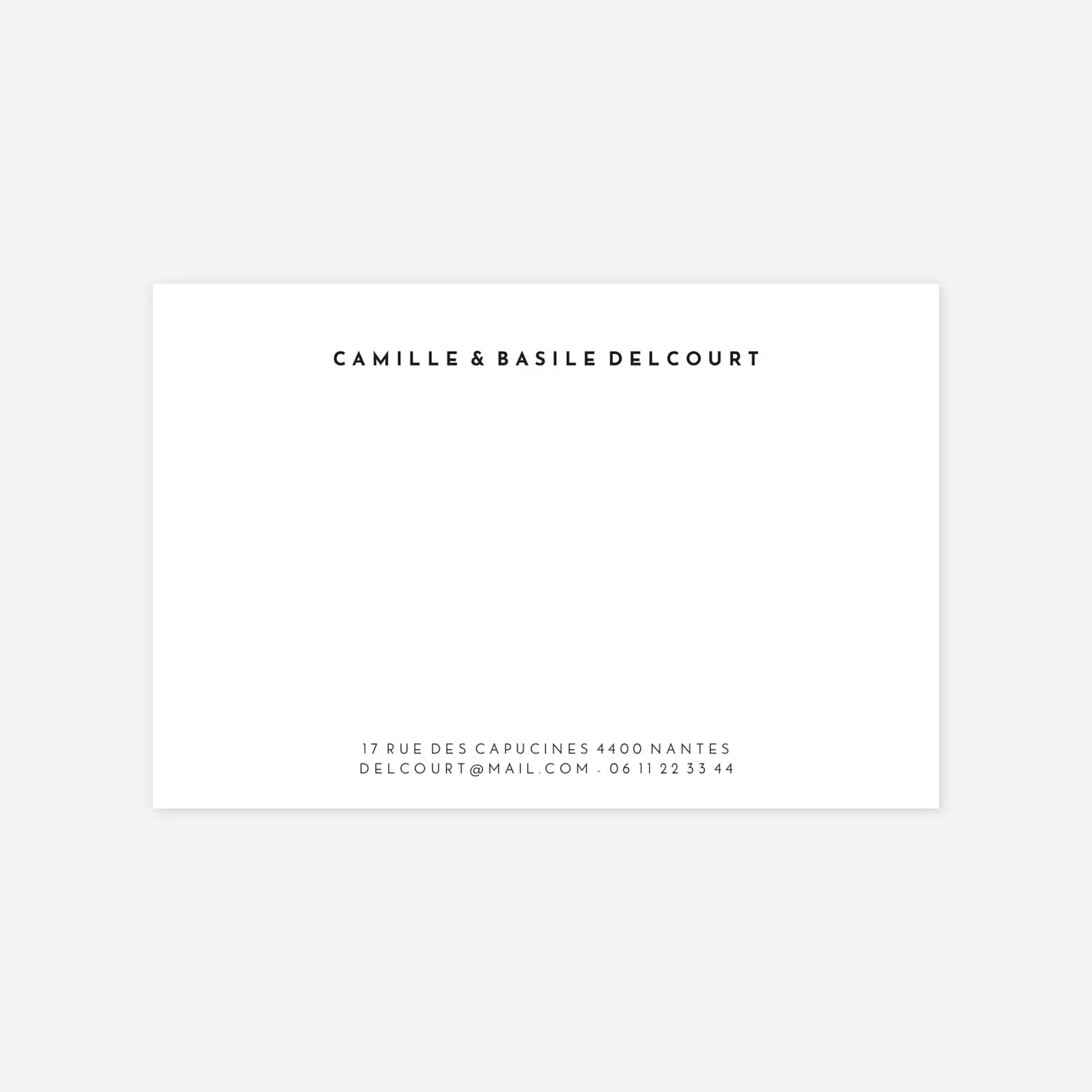 Carte de correspondance Classique chic