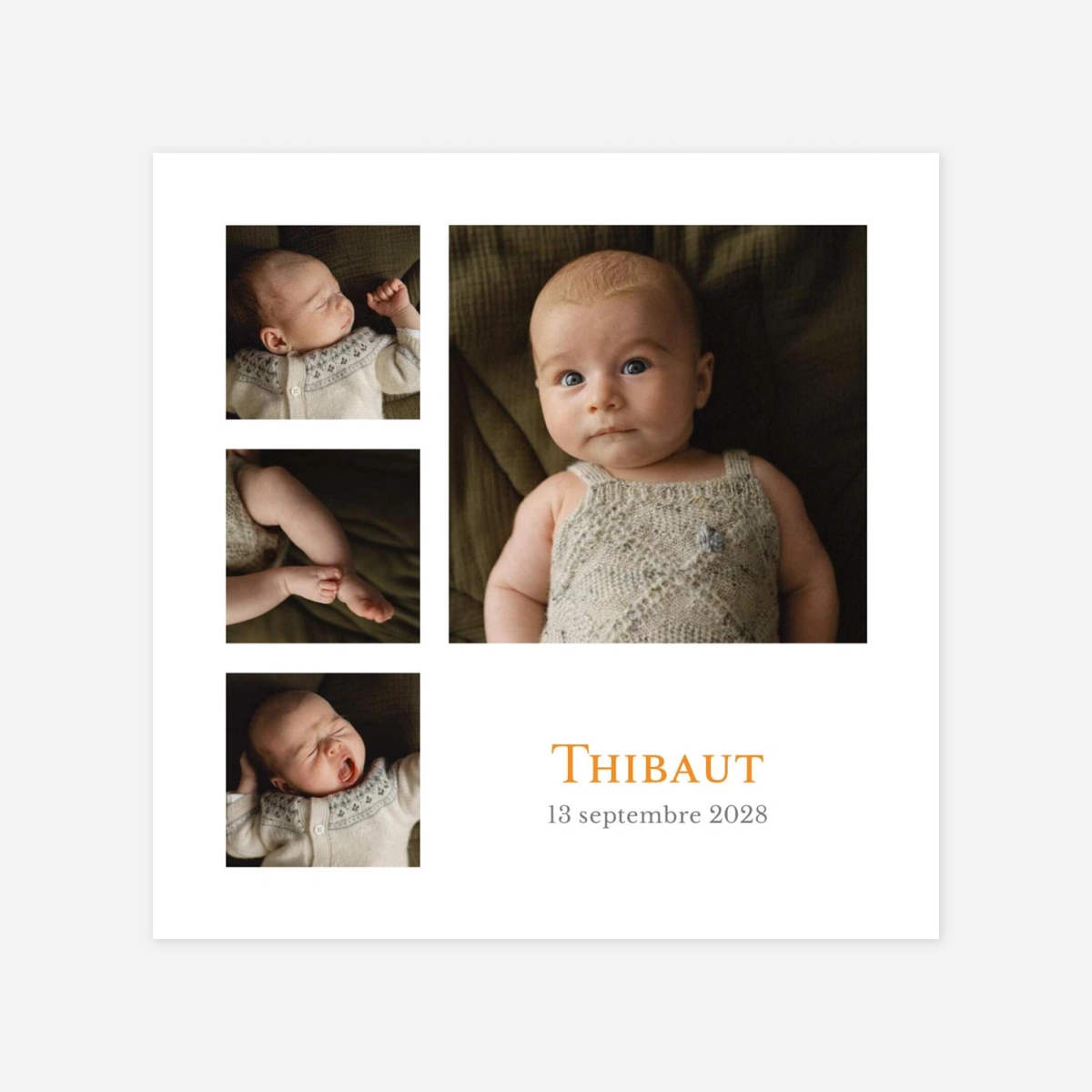 Faire-part naissance Classique 4 photos