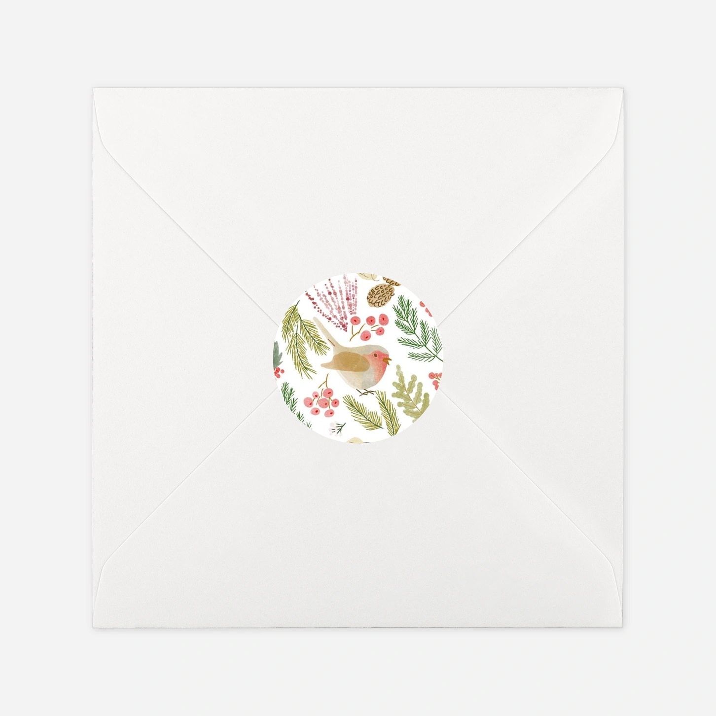 Étiquette cadeau Noël Couronne d'hiver