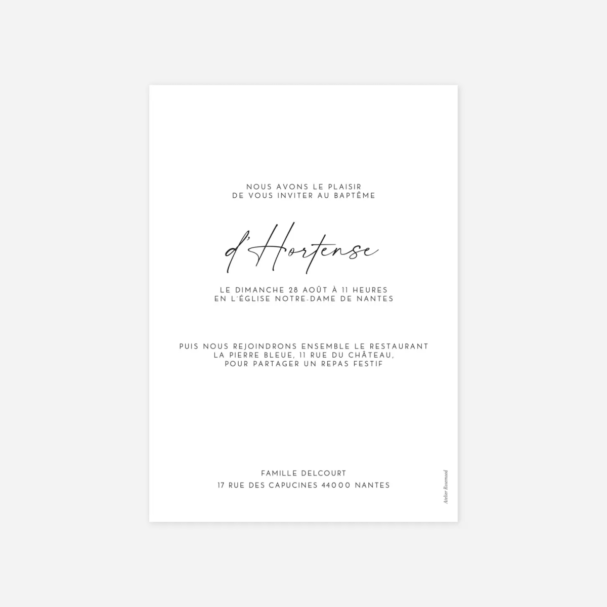 Faire-part baptême Colombe dorée médaillon