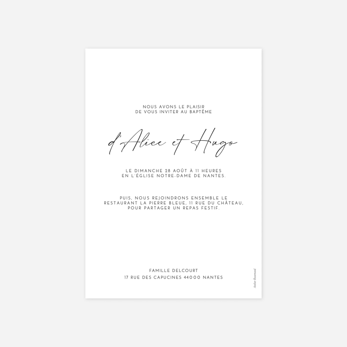 Faire-part baptême Colombe dorée médaillon II