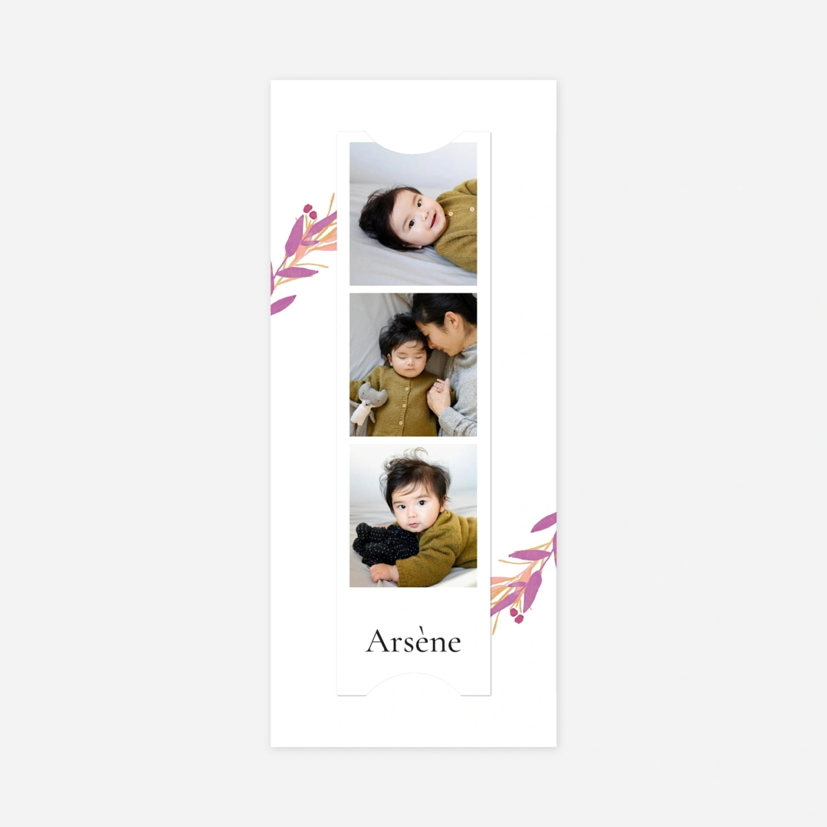 Faire-part naissance Couronne d'eucalyptus