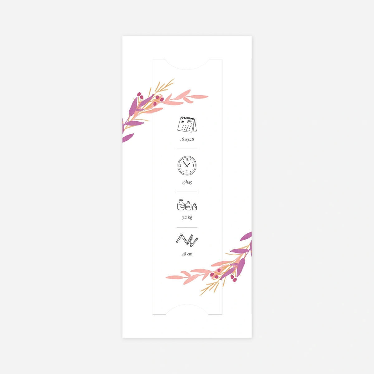 Faire-part naissance Couronne d'eucalyptus