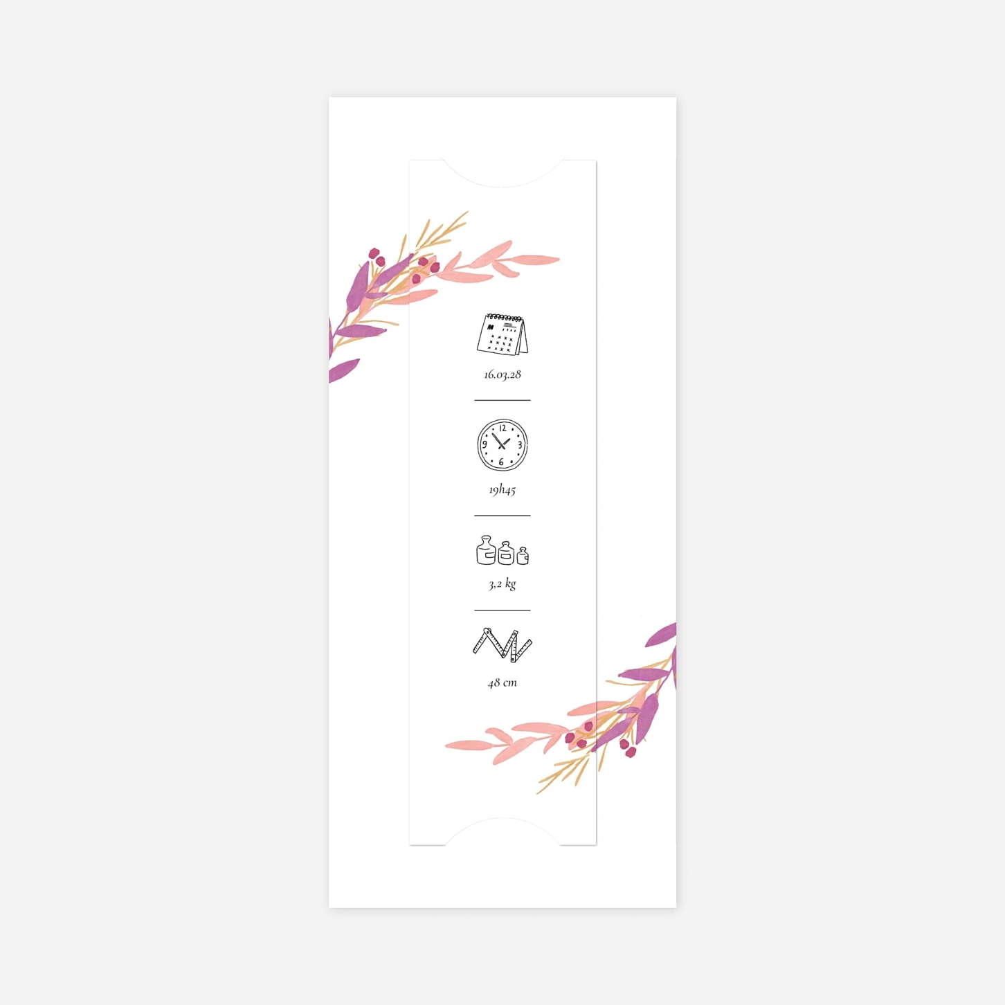 Faire-part naissance Couronne d'eucalyptus