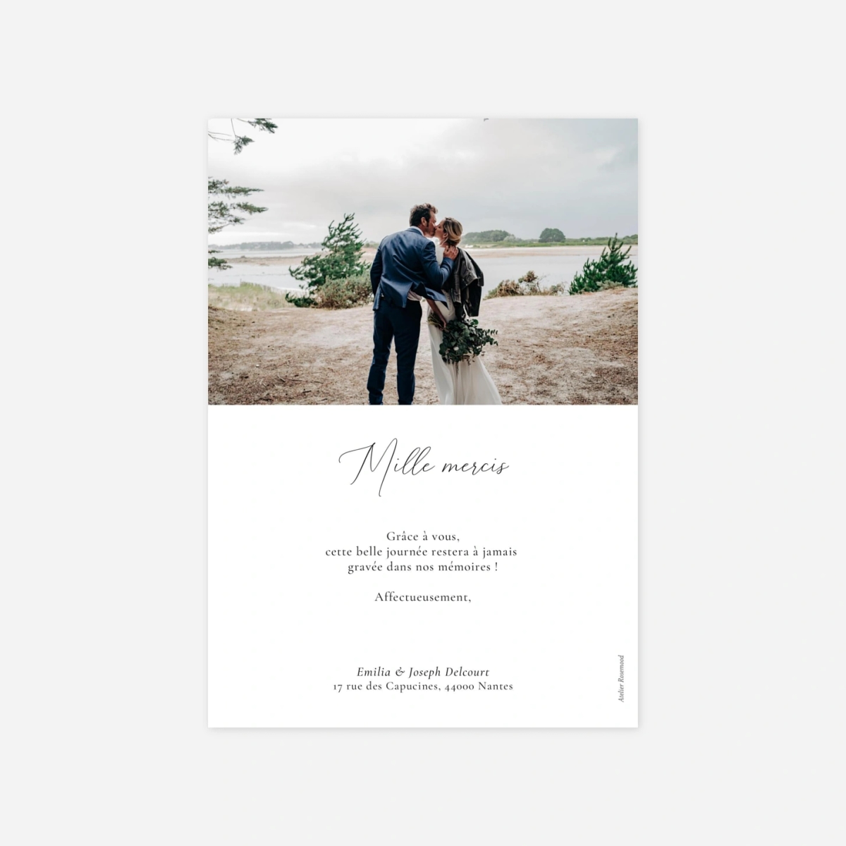 Carte de remerciements Couronne d'eucalyptus