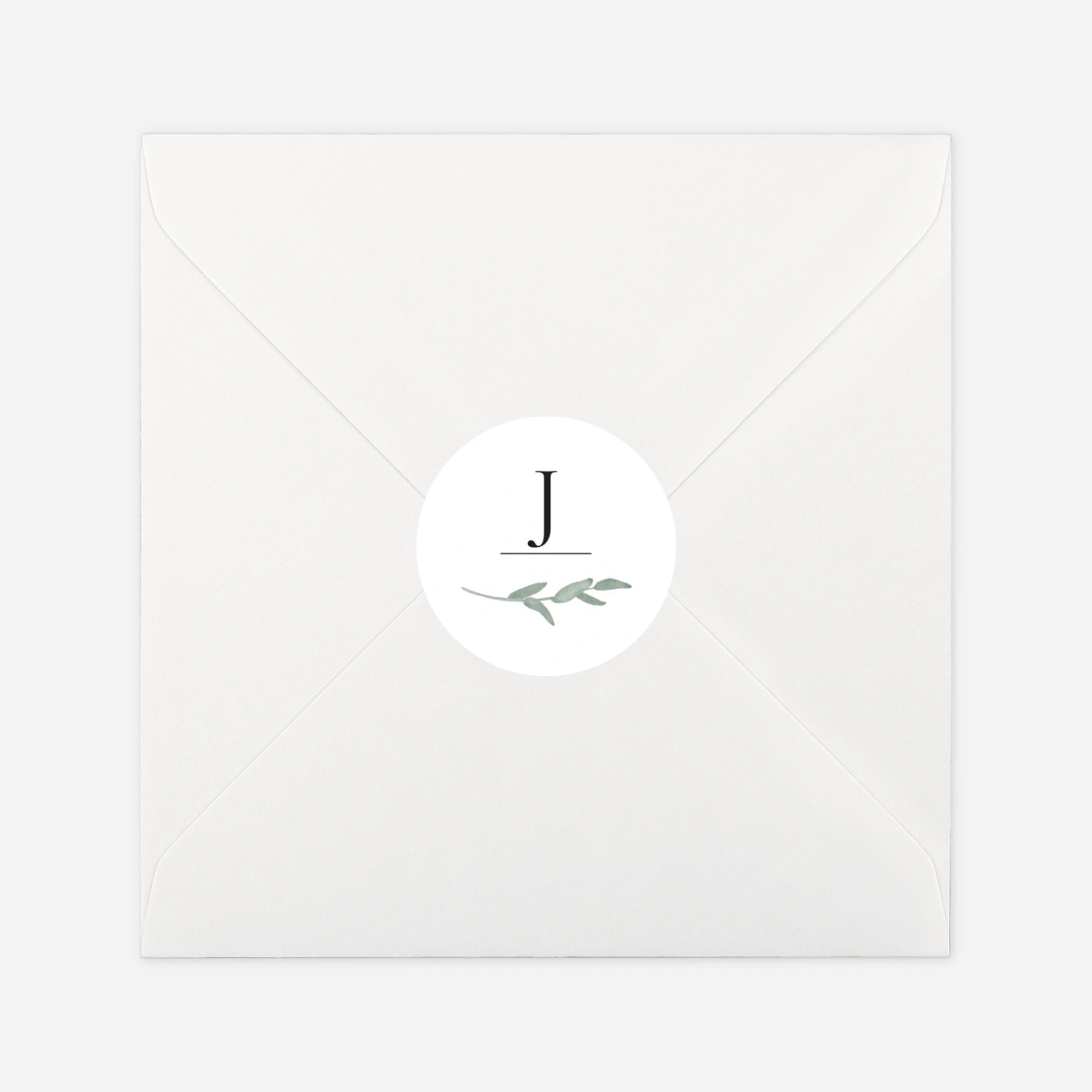 Stickers pour enveloppes baptême Couronne d'eucalyptus