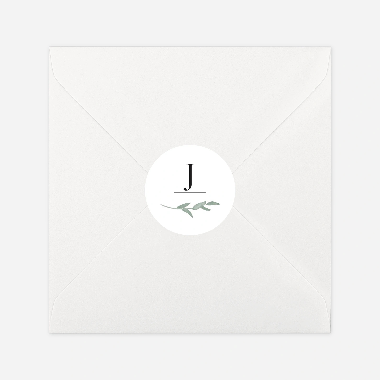 Stickers pour enveloppes baptême Couronne d'eucalyptus