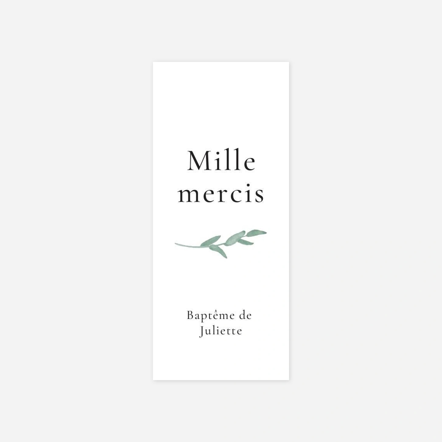 Étiquette cadeau baptême Couronne d'eucalyptus