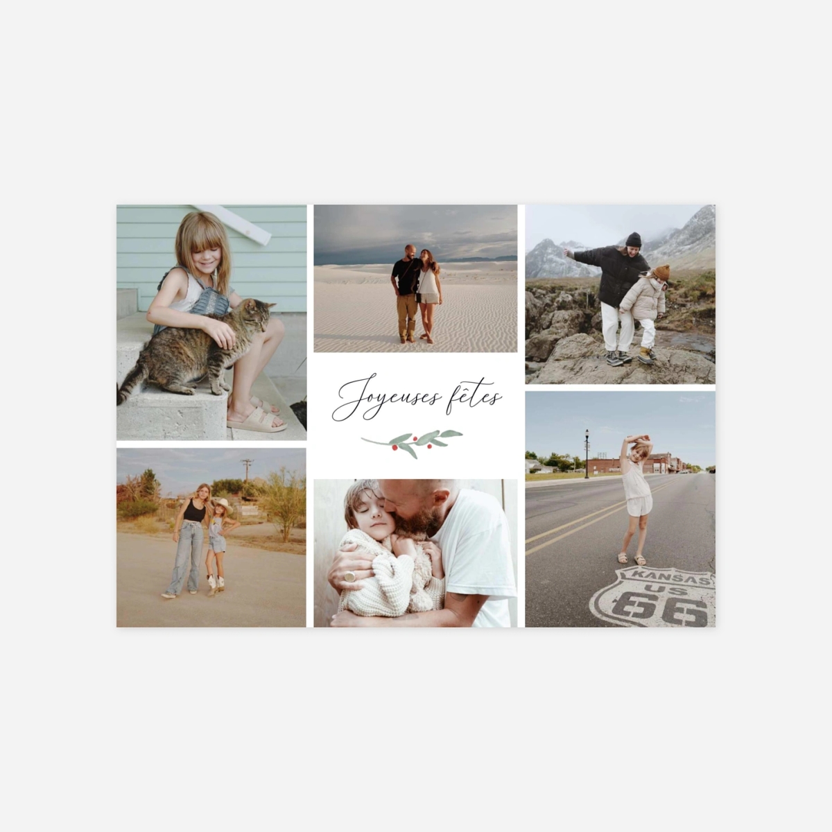 Carte de voeux Couronne d'eucalyptus multiphoto