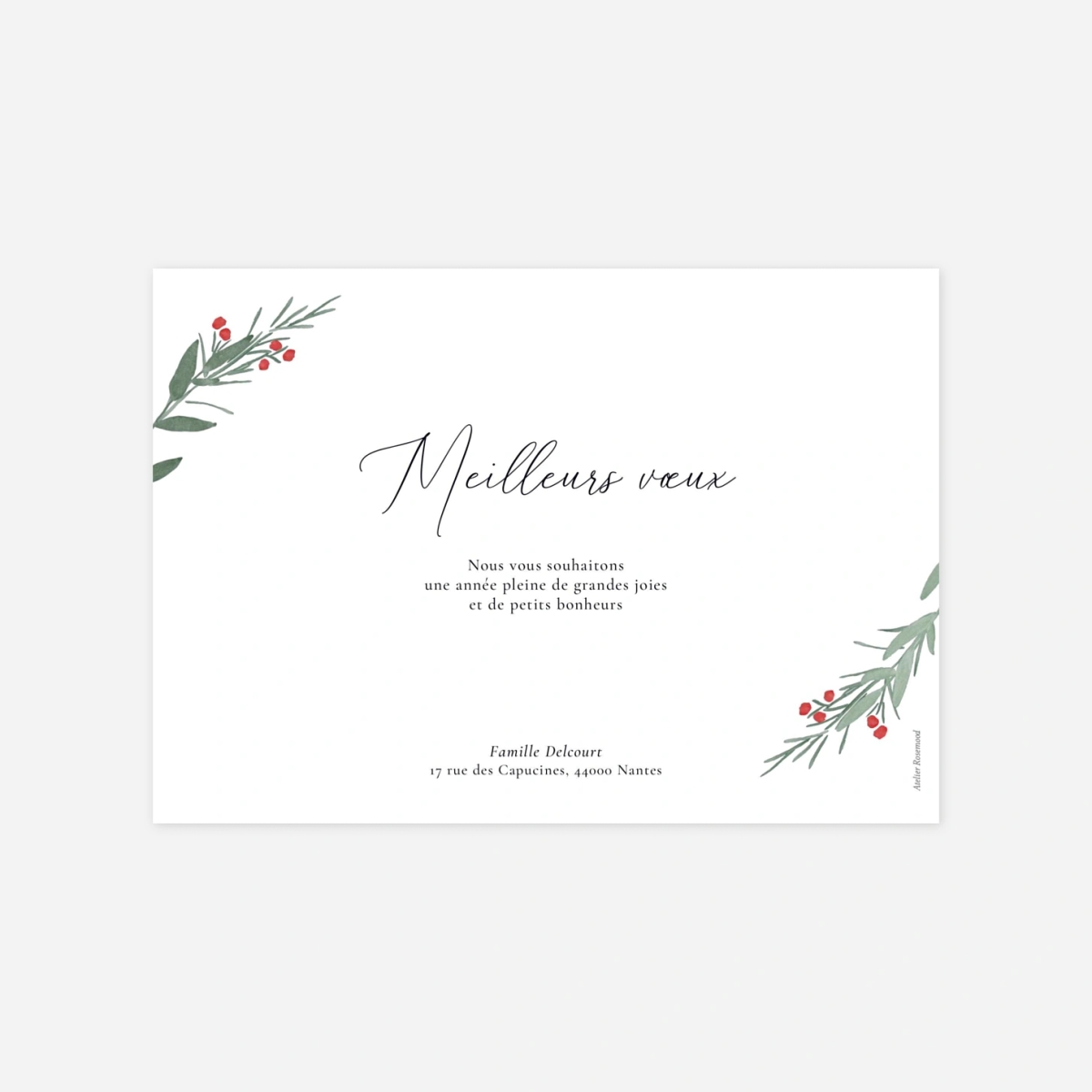 Carte de voeux Couronne d'eucalyptus multiphoto