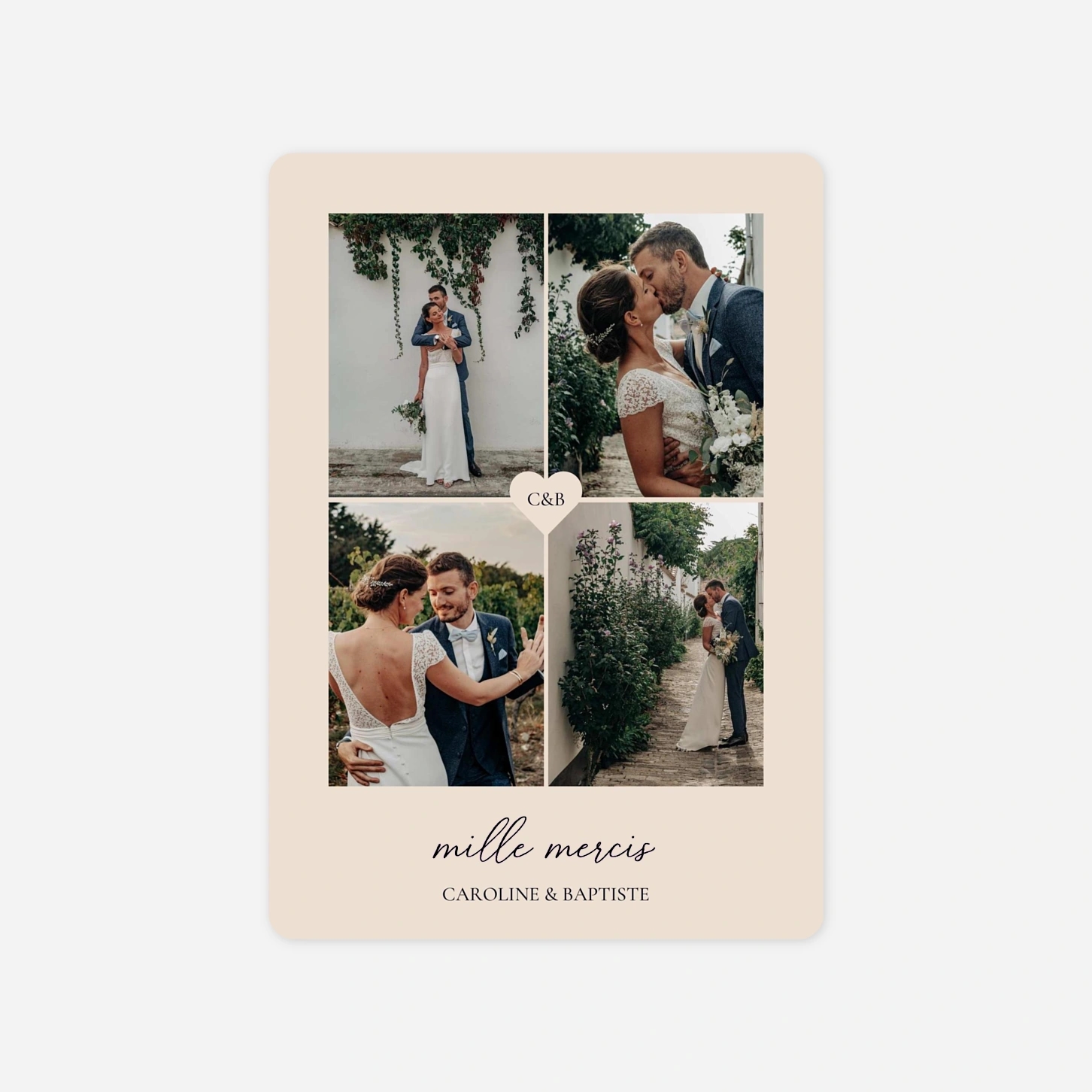 Carte de remerciements Accord parfait