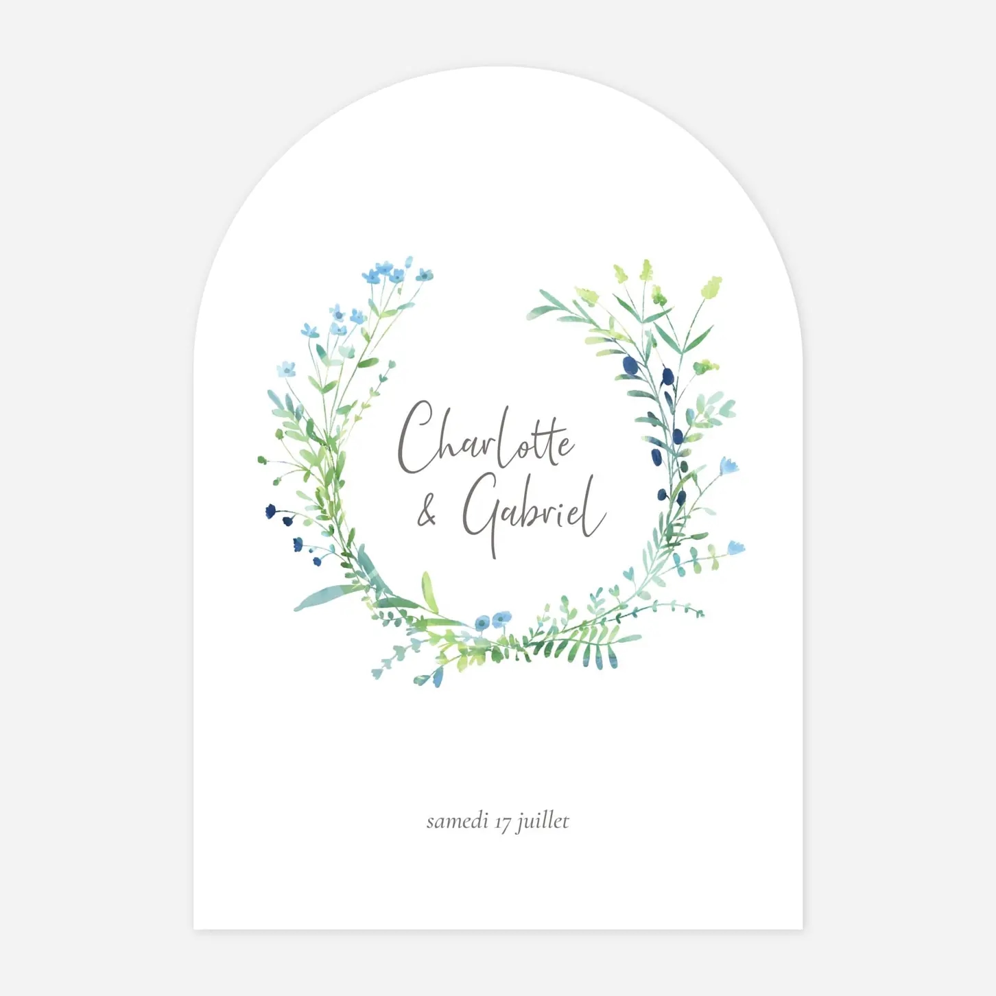 Faire-part mariage Couronne florale