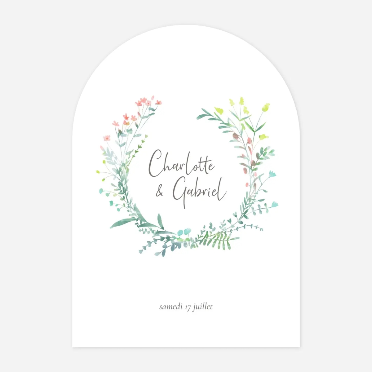 Faire-part mariage Couronne florale