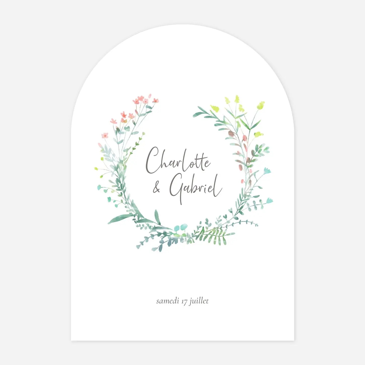 Faire-part mariage Couronne florale